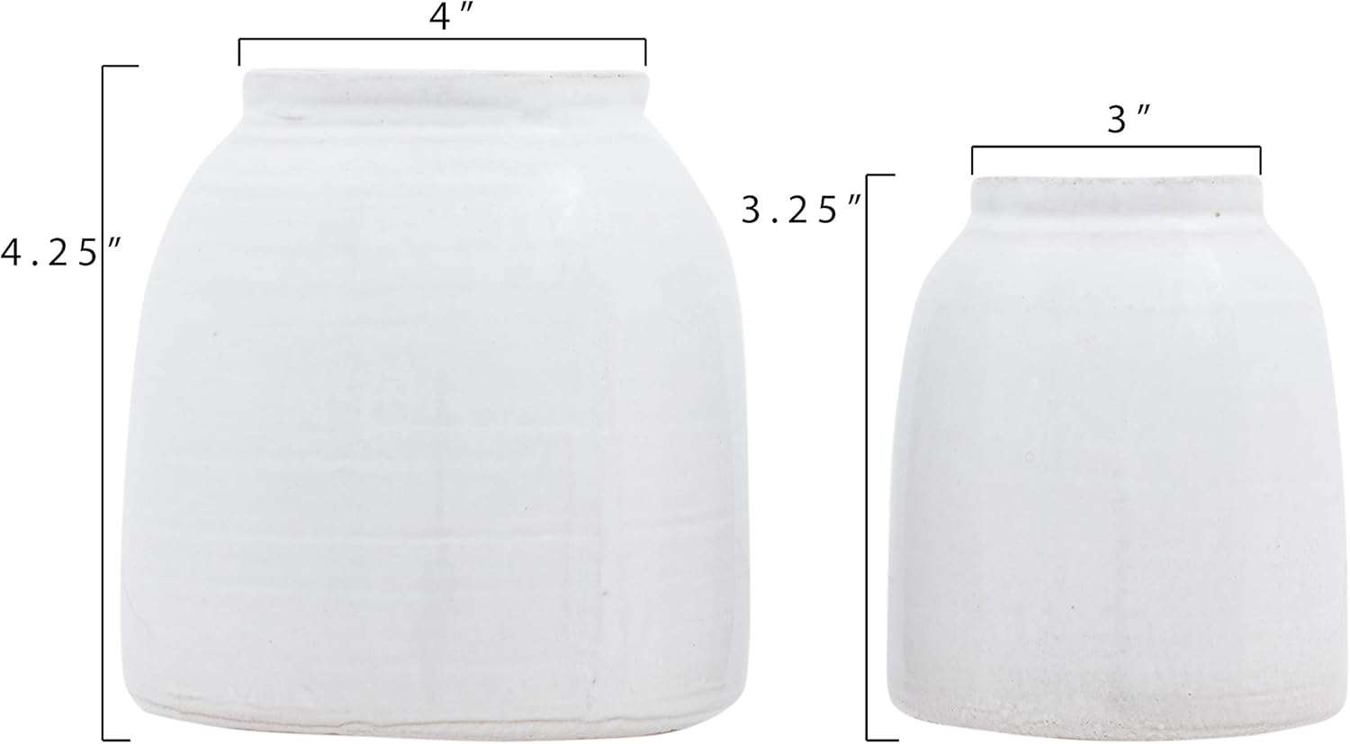 Creative CoOp White Terracotta Vases Set of Sizes