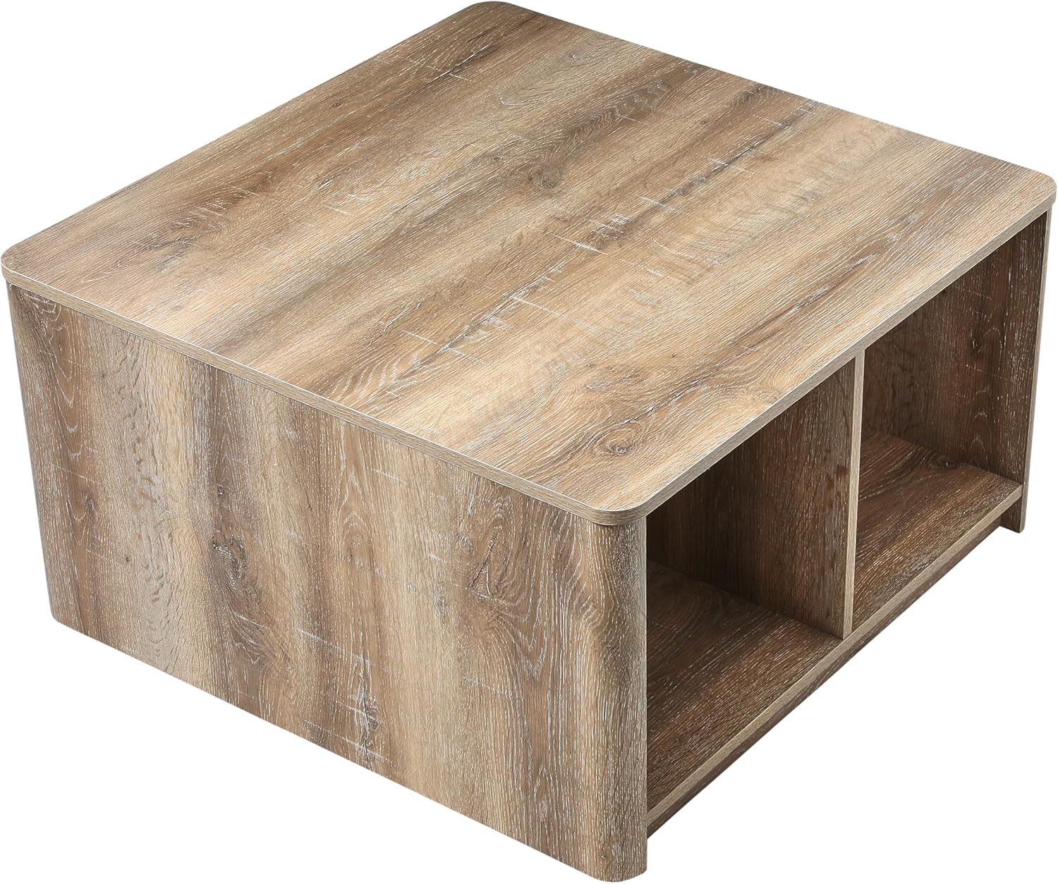 Creative CoOp Wood Console Table with Storage Coastal Oak Book ShelfCoffee Table