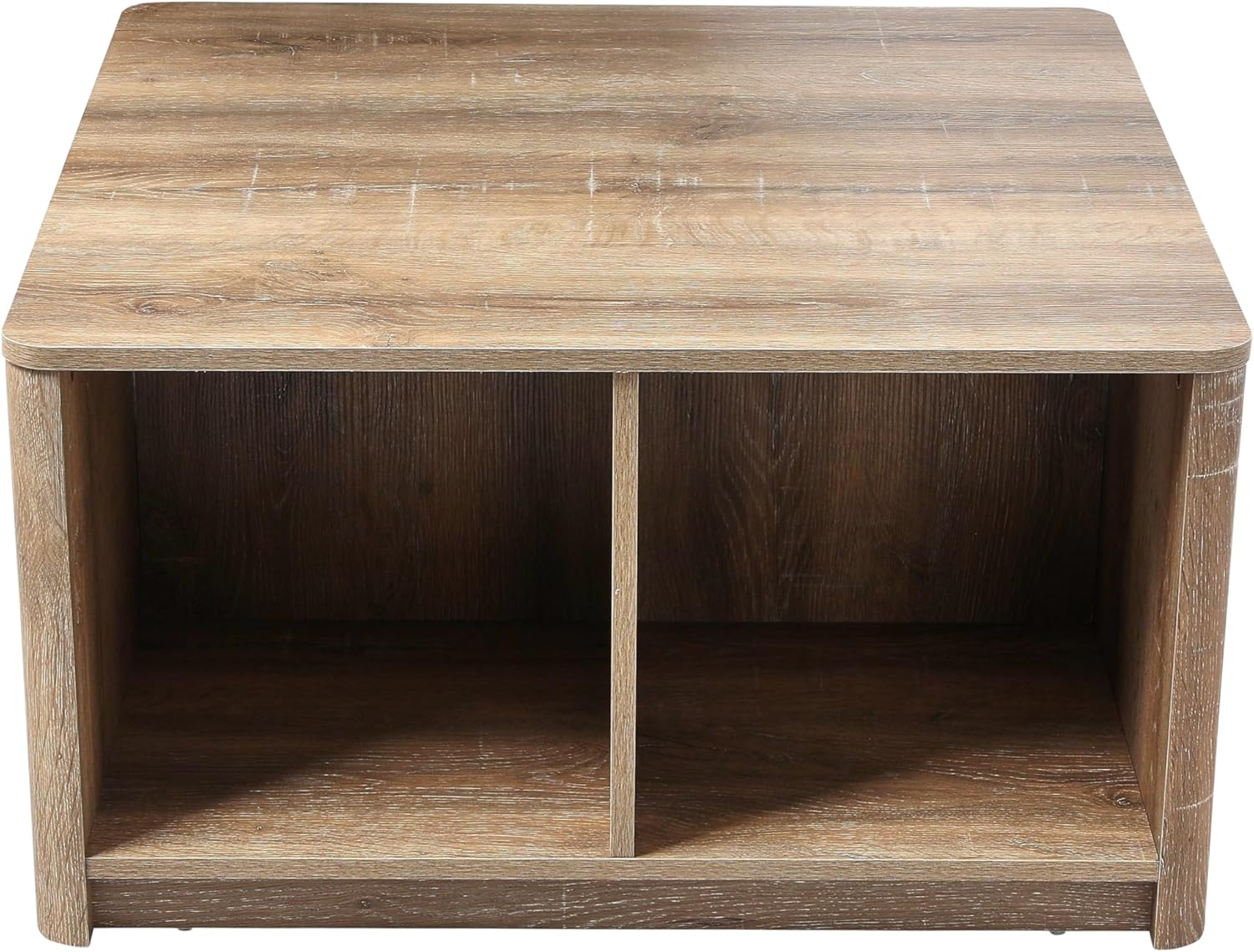 Creative CoOp Wood Console Table with Storage Coastal Oak Book ShelfCoffee Table