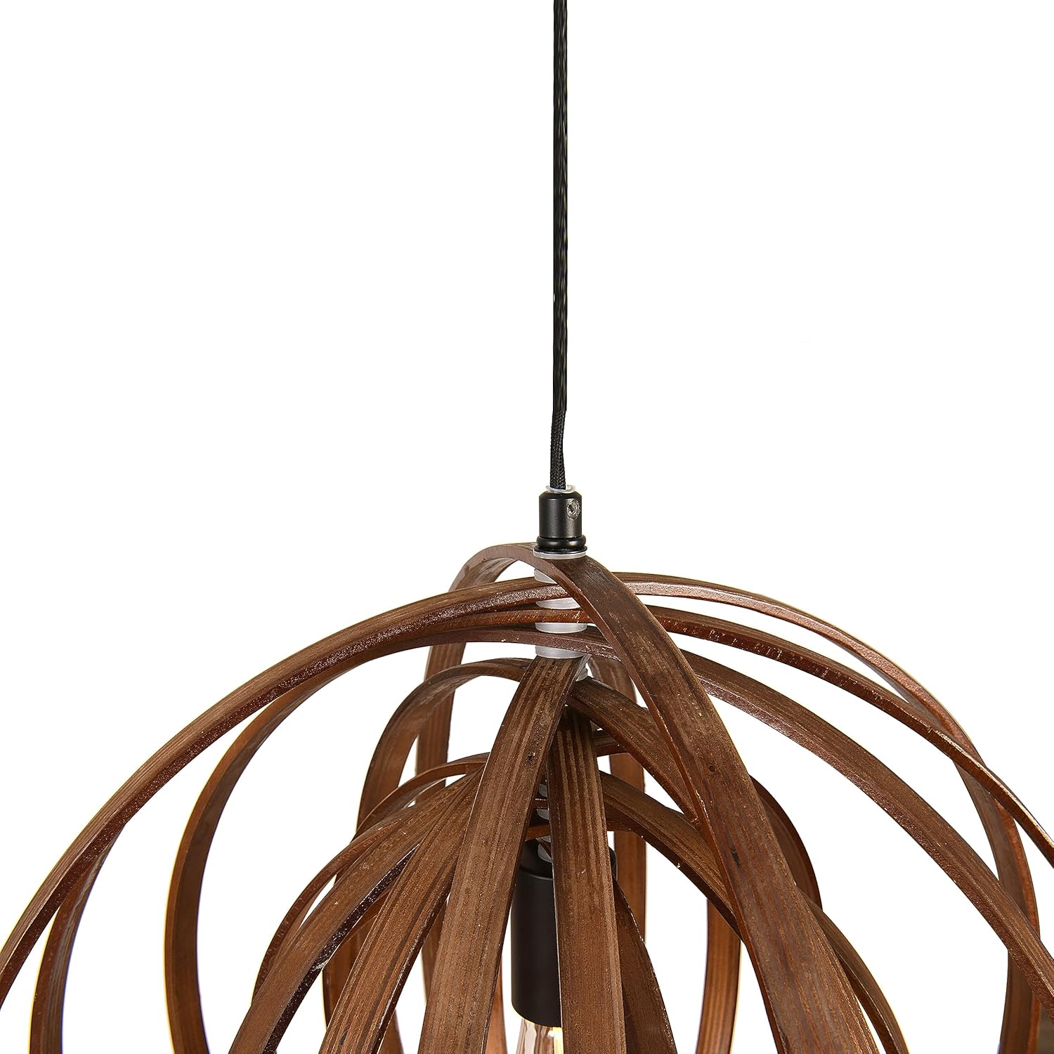 Creative CoOp Wood Globe Pendant Brown