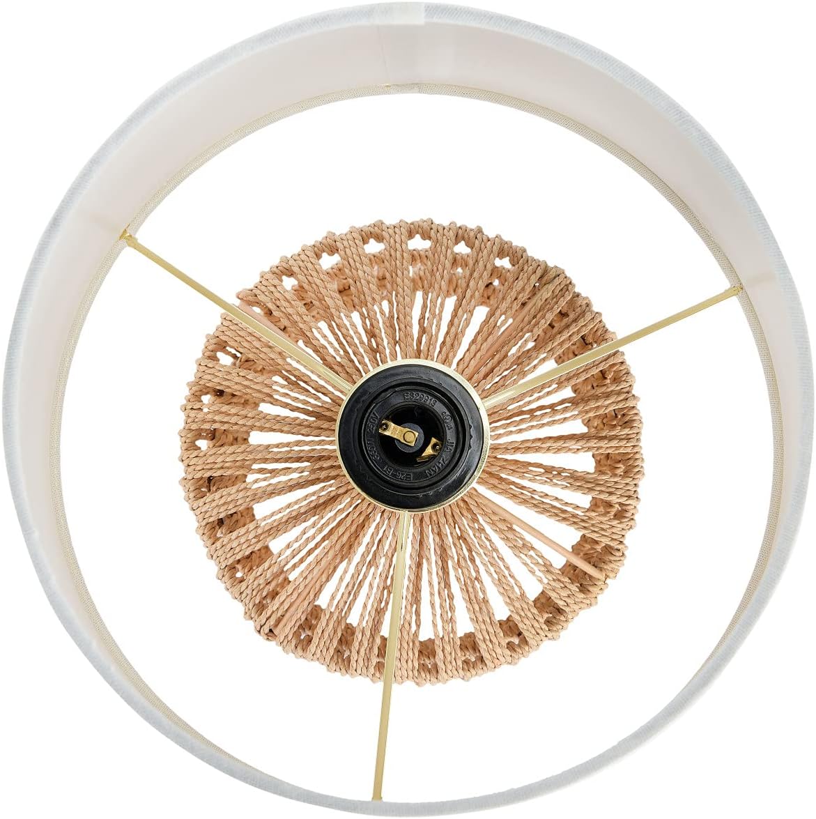 Creative CoOp Woven Rope Table Lamp with Empire Shade Natural