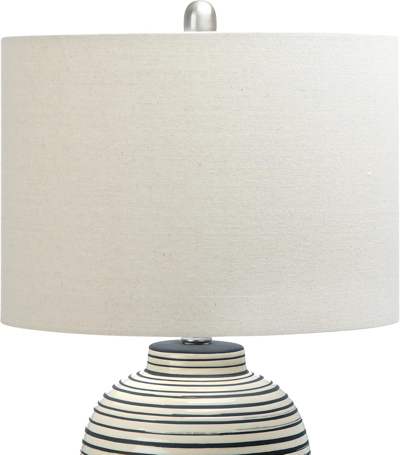 Creative Coop EC0413 23quot Ceramic Textured Striped Table Lamp Grey