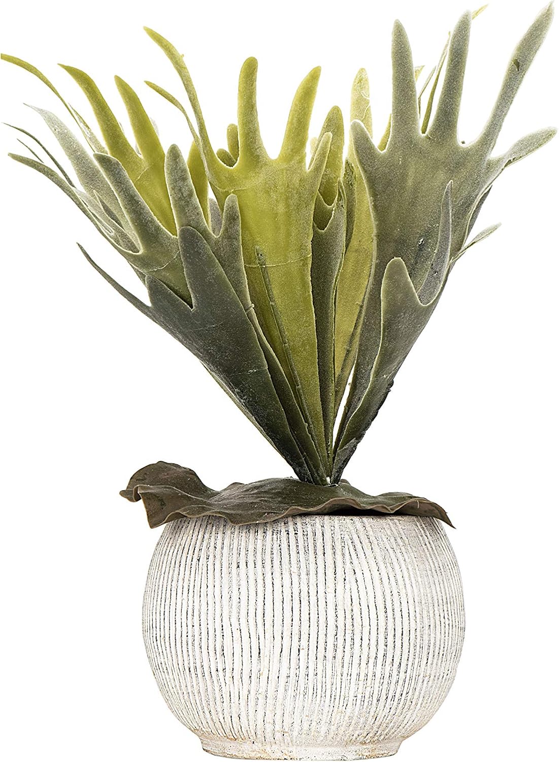 Distressed Cream Terracotta Planter with Fluted TexturePlanter