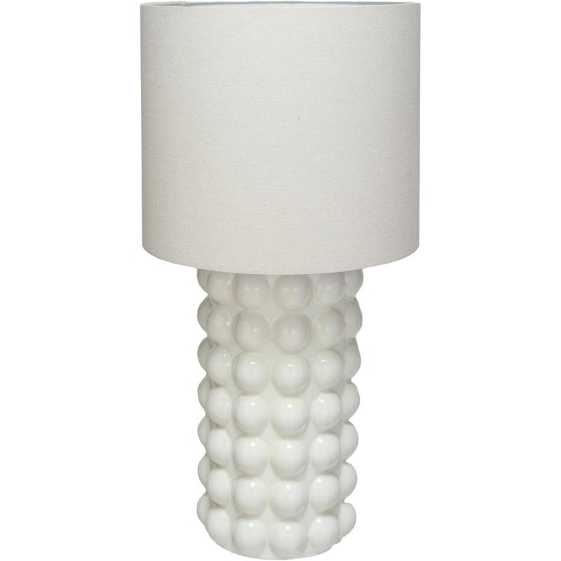 Creative CoOp 100 Watt Classic Stoneware Hobnail Table Lamp White
