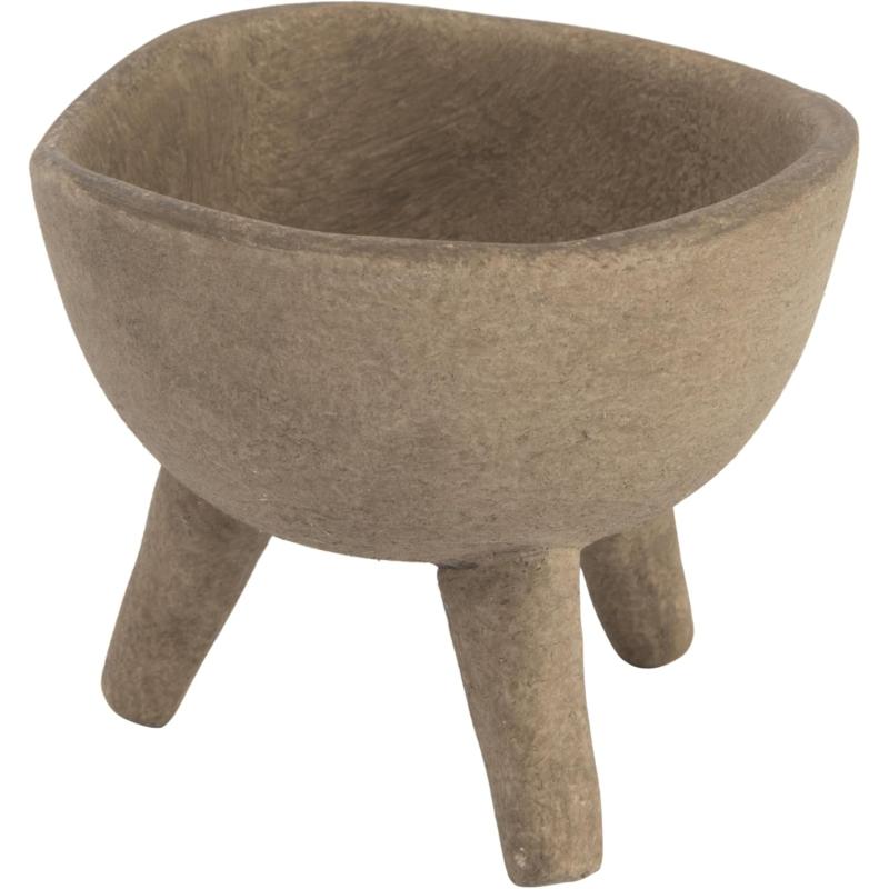 Creative CoOp Boho Terracotta Footed Planter with Organic Edge Matte TaupeTaupe