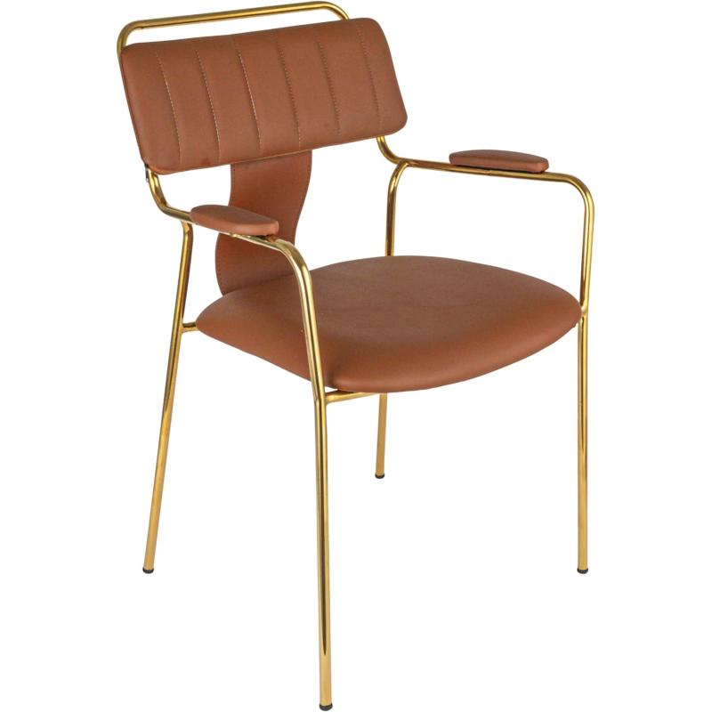 Creative CoOp Brown Fabric Upholstered Dining Chair Set of 2