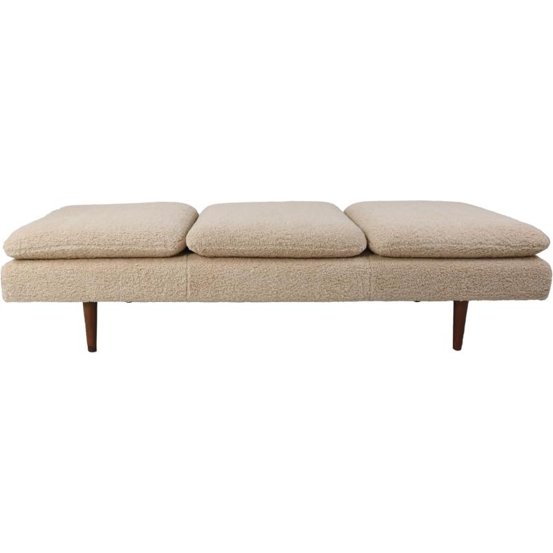 Creative CoOp Cream Fabric Shag Upholstered Daybed Single