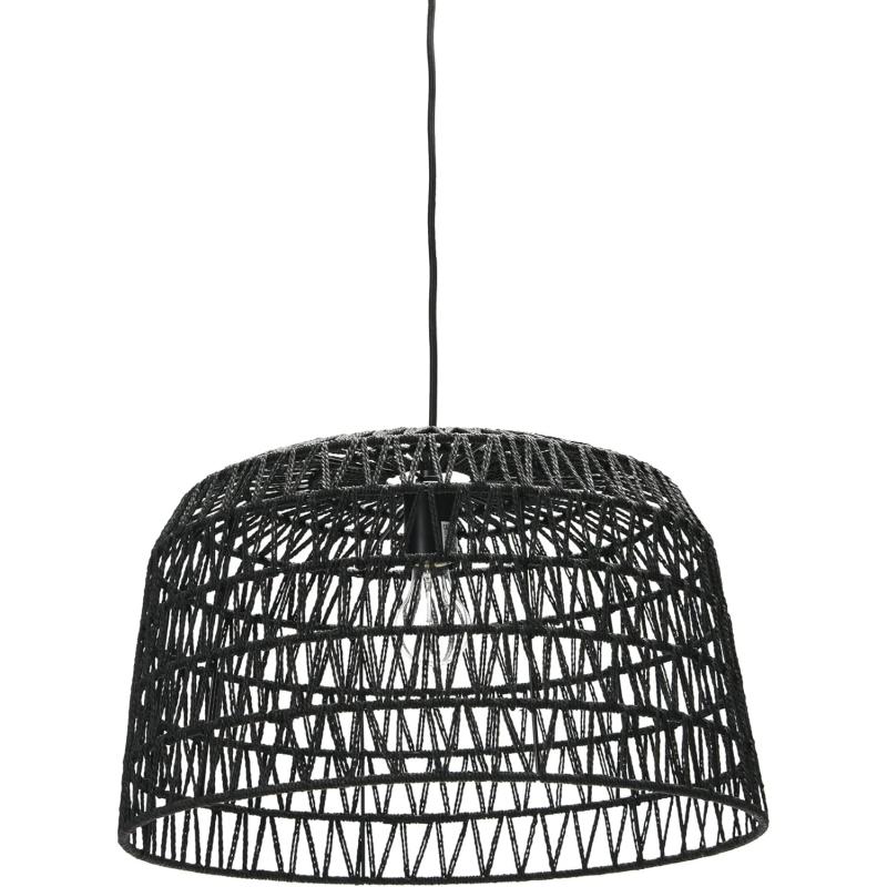Creative CoOp EC0489 Woven Lamp Charcoal Gray Pendant Black