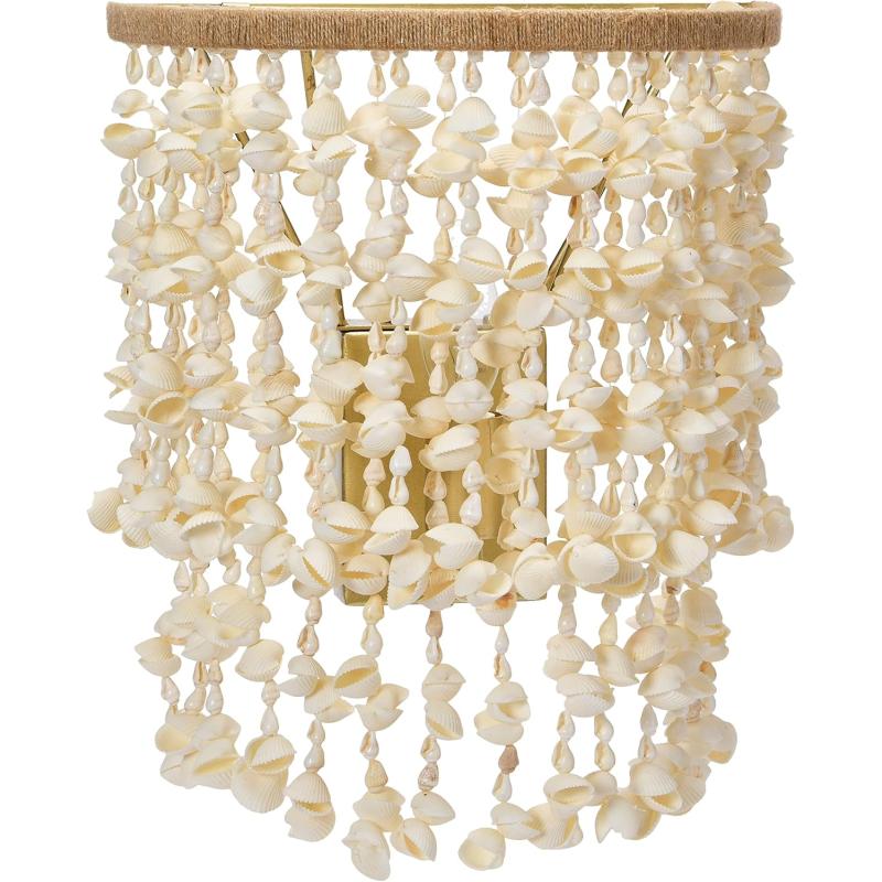 Creative CoOp EC1051 20quot Round Metal and Shell Style Ceiling Light ChandelierWall Scone