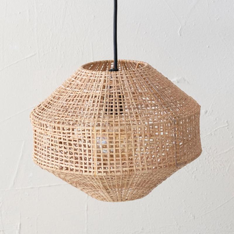 Creative CoOp Handwoven Rattan Ceiling Light Natural 12quot L x 12quot W x 9quot H12L x 12W x 9H