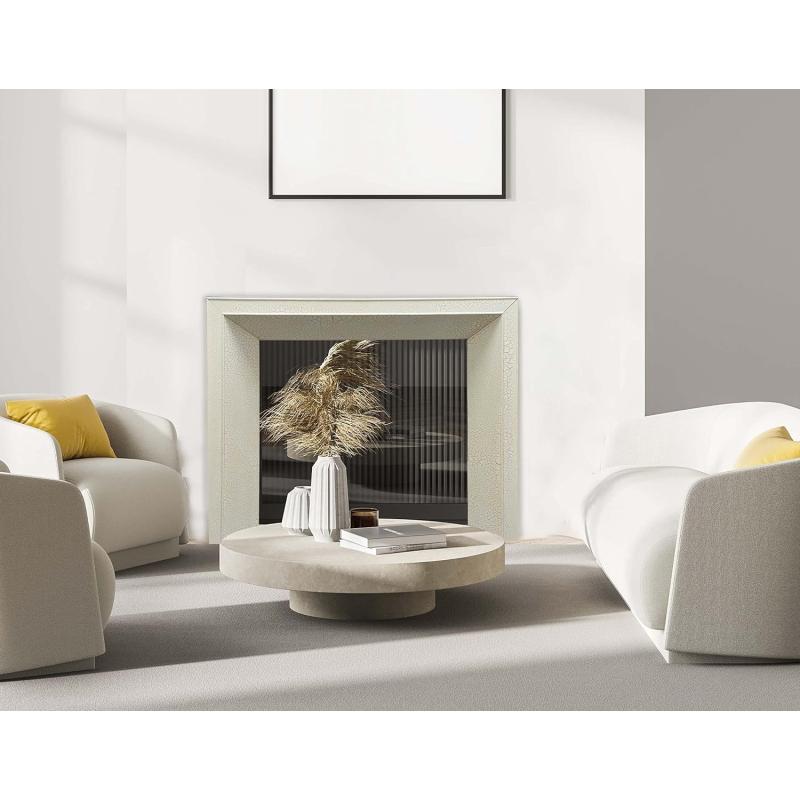 Creative CoOp Modern Fireplace Mantel WhiteDistressed Cream