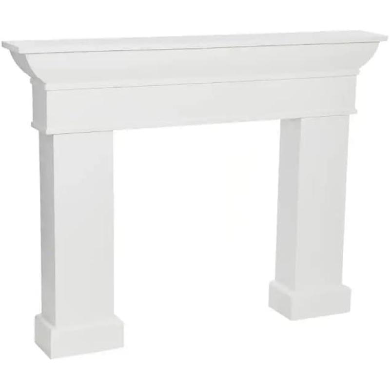 Creative CoOp Monolith Fireplace Mantel Dark Walnut FinishWhite