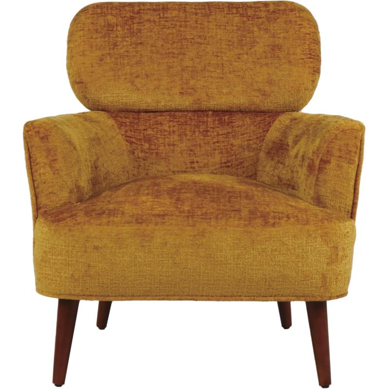 Creative CoOp Mustard Chenille Upholstered Arm Chair
