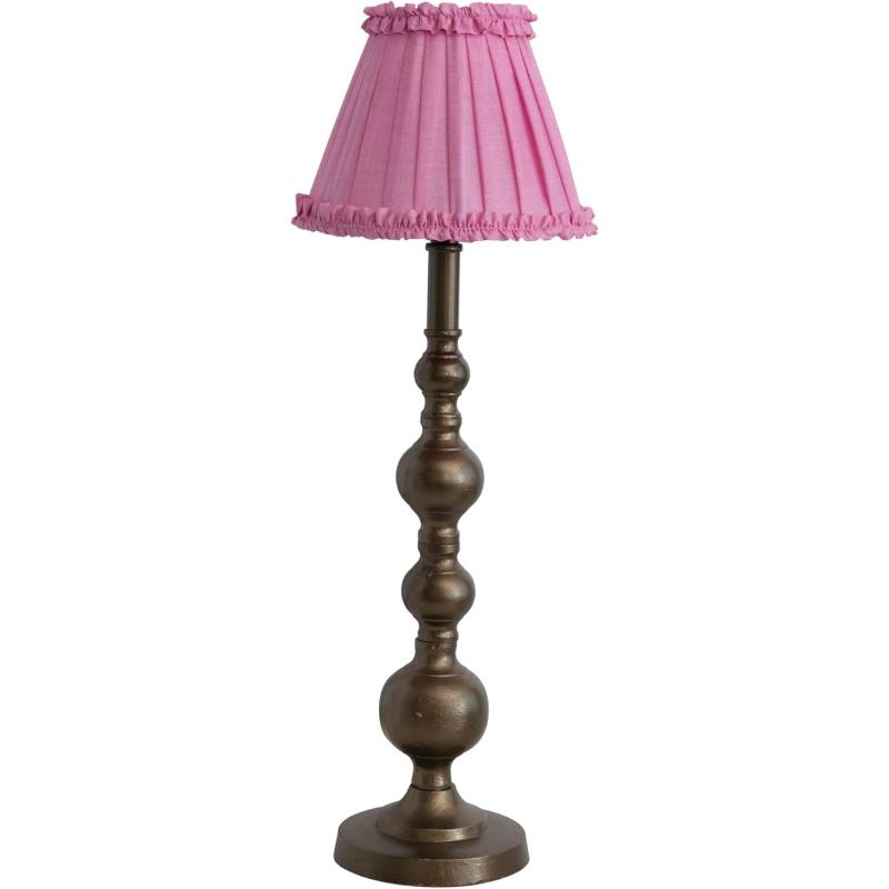 Creative CoOp Sculptural Metal Pleated Shade Brass and Pink Table Lamp