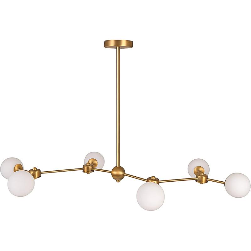 Creative CoOp Sputnik Opal Glass Chandelier Brushed Gold