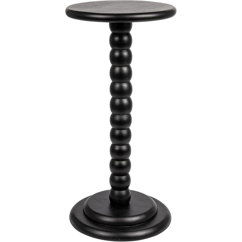 Creative CoOp Stacked Pedestal Cocktail Side Table BlackBlack