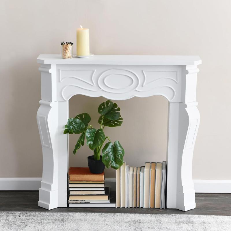 Creative CoOp Victorian Fireplace Mantel WhiteWhite