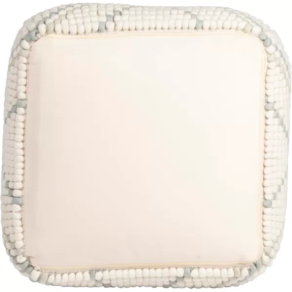 Cream New Zealand Pouf with Blue ampamp Green Accents