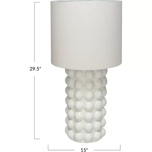 Creative CoOp 100 Watt Classic Stoneware Hobnail Table Lamp White