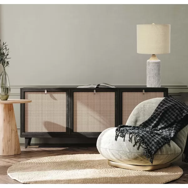 Creative CoOp 12quot Round Desk Lamp Cement Grey235quot H x 12quot L x 12quot W 5 Cord