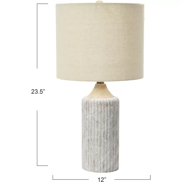 Creative CoOp 12quot Round Desk Lamp Cement Grey235quot H x 12quot L x 12quot W 5 Cord