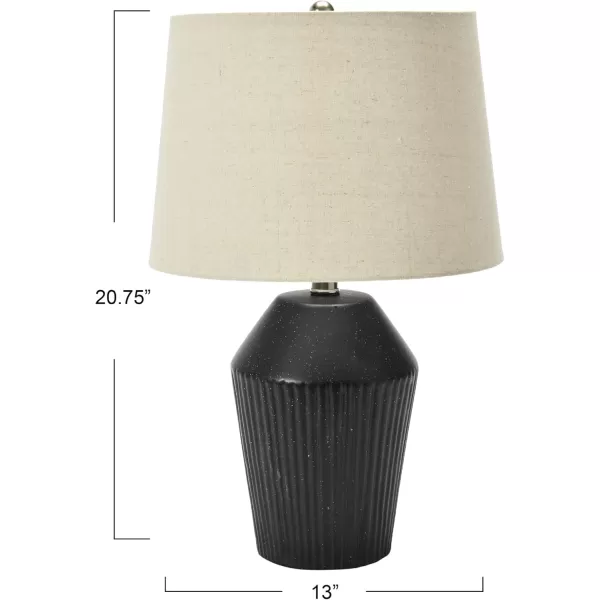 Creative CoOp 13quot Round Stoneware Desk Lamp BlackBlack