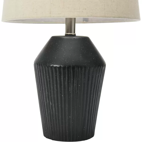 Creative CoOp 13quot Round Stoneware Desk Lamp BlackBlack