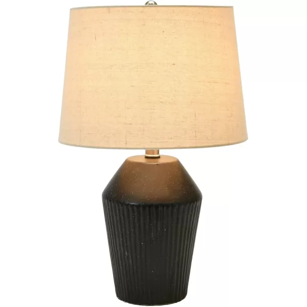 Creative CoOp 13quot Round Stoneware Desk Lamp BlackBlack