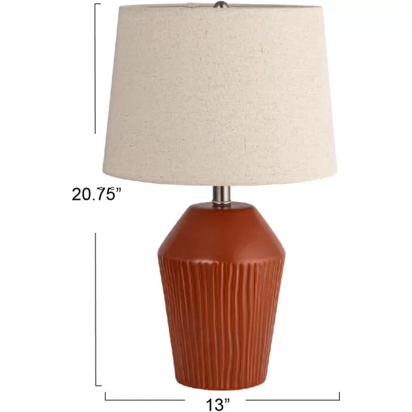 Creative CoOp 13quot Round Stoneware Desk Lamp BlackTerracotta