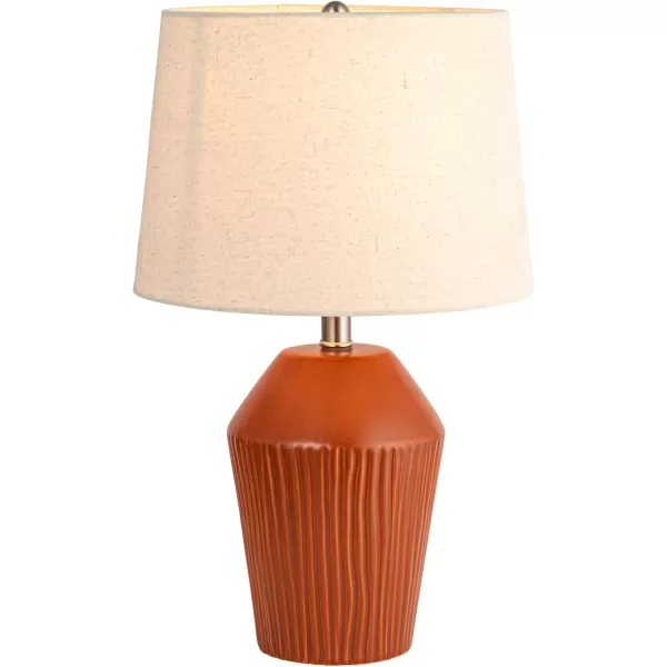 Creative CoOp 13quot Round Stoneware Desk Lamp BlackTerracotta