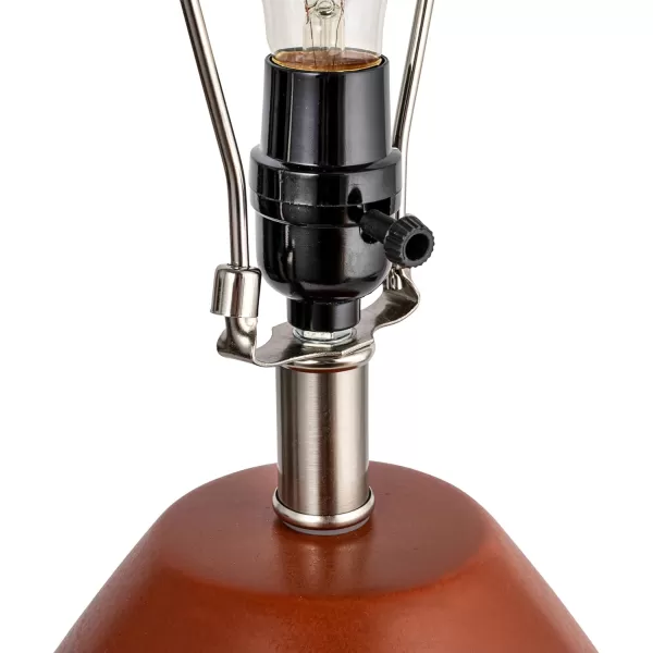 Creative CoOp 13quot Round Stoneware Desk Lamp BlackTerracotta