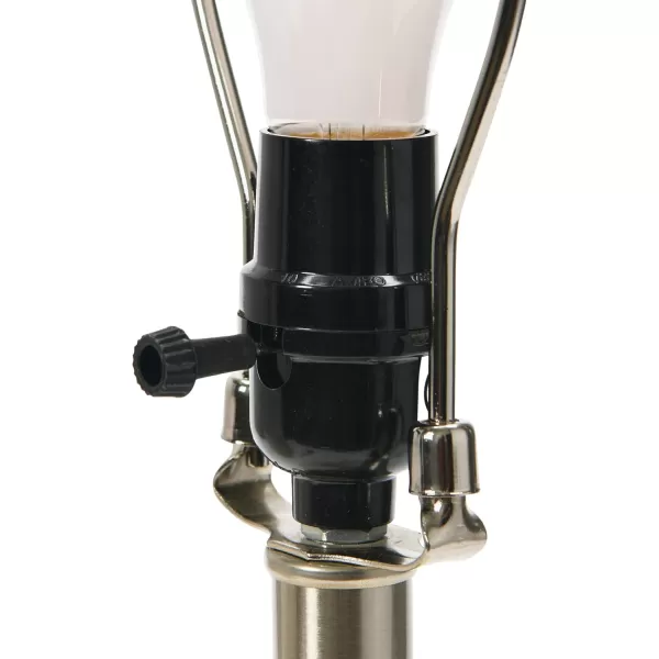 Creative CoOp 13quot Round Stoneware Desk Lamp BlackWhite