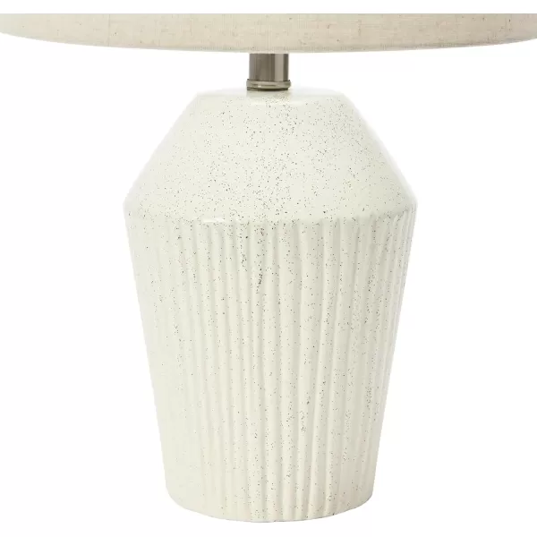 Creative CoOp 13quot Round Stoneware Desk Lamp BlackWhite