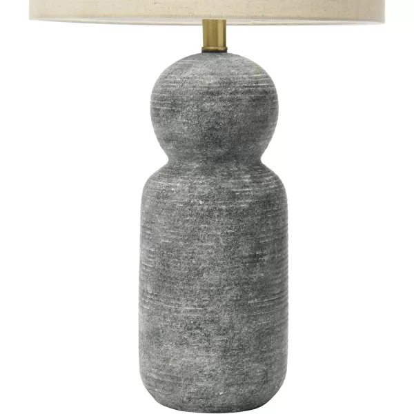 Creative CoOp 14quot Round Stoneware Desk Lamp Dark Grey