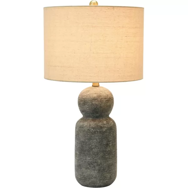 Creative CoOp 14quot Round Stoneware Desk Lamp Dark Grey