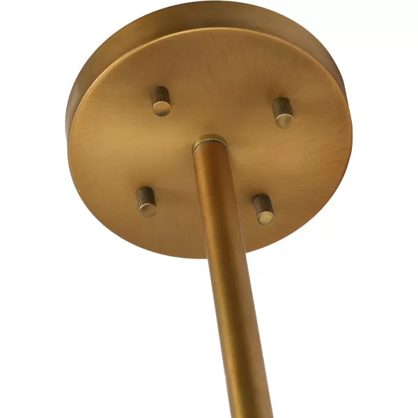 Creative CoOp 18 Inch Brushed Gold and Wood Drum Pendant