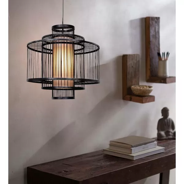Creative CoOp 195 Inch Bamboo Pendant NaturalBlack