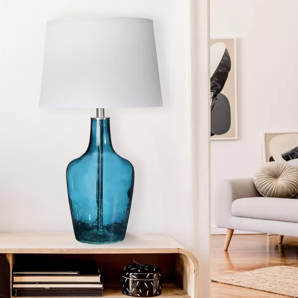 Creative CoOp 27quot Deep Blue Glass Table Lamp