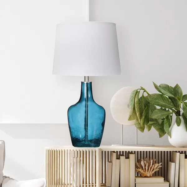 Creative CoOp 27quot Deep Blue Glass Table Lamp