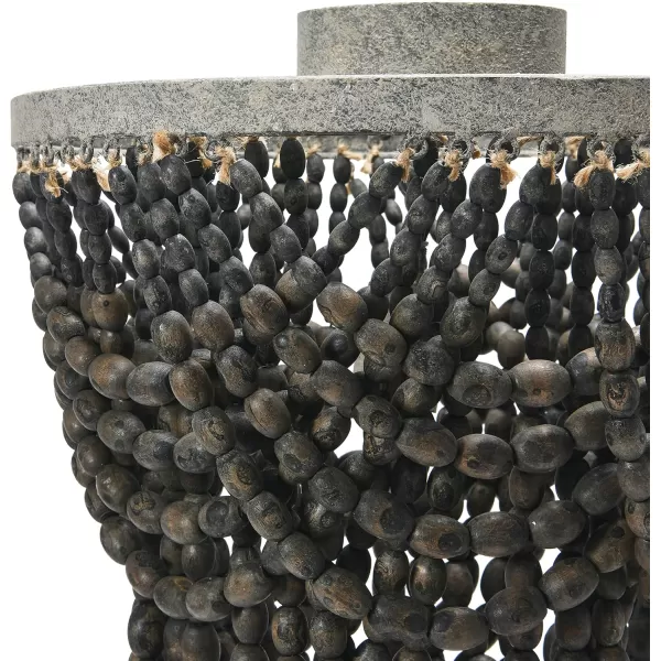 Creative CoOp 2Tier Draped Wood Bead Chandelier WhiteDark Grey