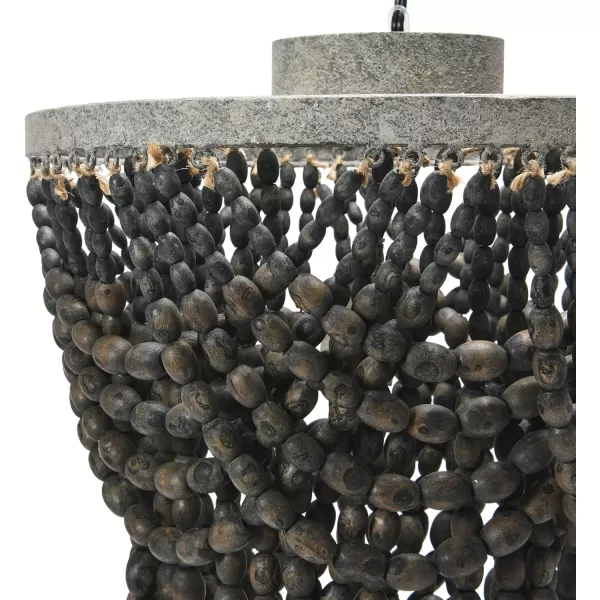 Creative CoOp 2Tier Draped Wood Bead Chandelier WhiteDark Grey