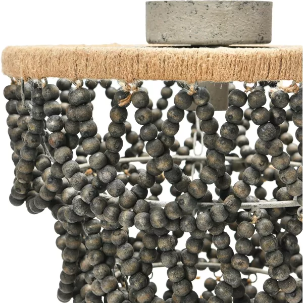 Creative CoOp 3Tier Draped Wood Bead SemiFlush Mount Chandelier Dark Gray