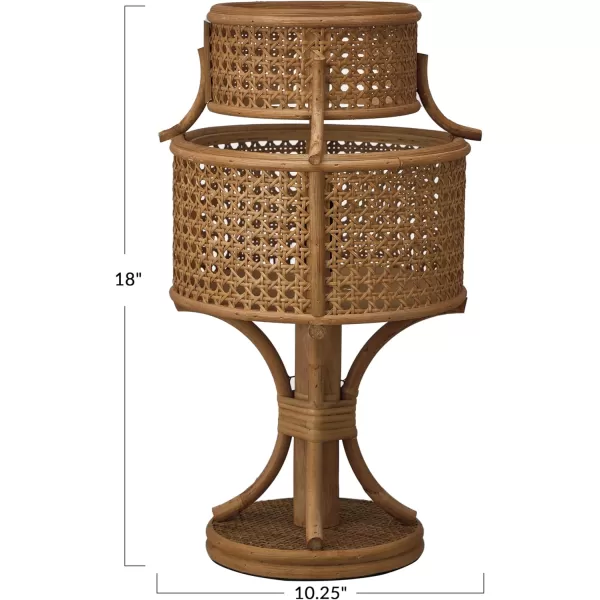 Creative CoOp 40 Watt Rustic Rattan Vintage Reproduction Table Lamp Set Natural Stained Finish Set of 2