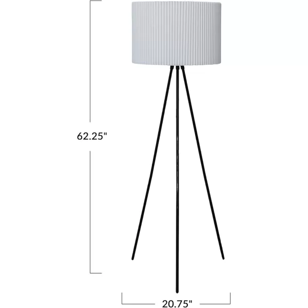 Creative CoOp 60Watt Metal Floor Lamp with Jute Shade Black and White