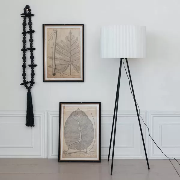 Creative CoOp 60Watt Metal Floor Lamp with Jute Shade Black and White