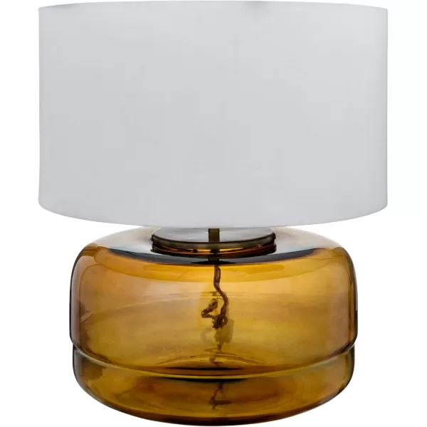 Creative CoOp Amber Glass Table Lamp with White Cotton Shade
