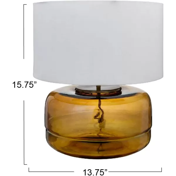 Creative CoOp Amber Glass Table Lamp with White Cotton Shade