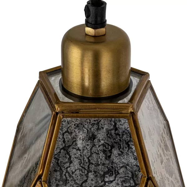 Creative CoOp Antiqued Mirrored Mercury Glass Pendant with Gold Diamond Framework DesignDiamond Design
