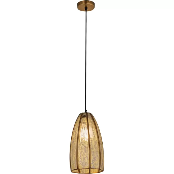 Creative CoOp Antiqued Mirrored Mercury Glass Pendant with Gold Diamond Framework DesignFramework Design
