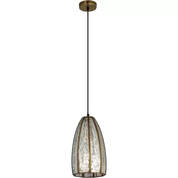 Creative CoOp Antiqued Mirrored Mercury Glass Pendant with Gold Diamond Framework DesignFramework Design